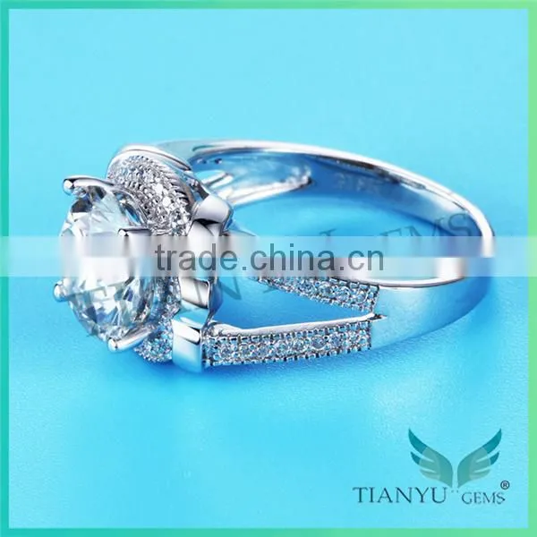 Wholesale 925 Sliver Finger Ring Super White Moissanite Diamond Wedding Ring,Anniversary Ring for Women photo-3