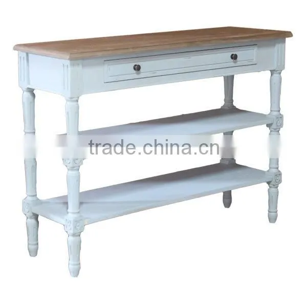 Indonesia Shabby Chic Furniture - Console with Drawer and Rack Shelves Indonesia Furniture
