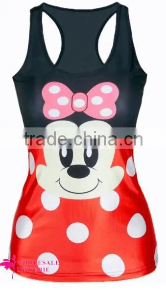 Wholesale Lovely Cat Printed White Tank Top for Women photo-6