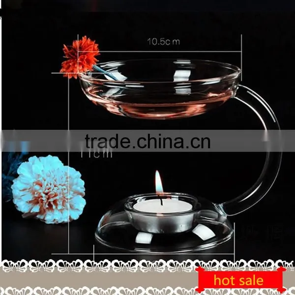 Heat-resisting Fragrance Lamp Transparent Glass Candle Holder photo-4