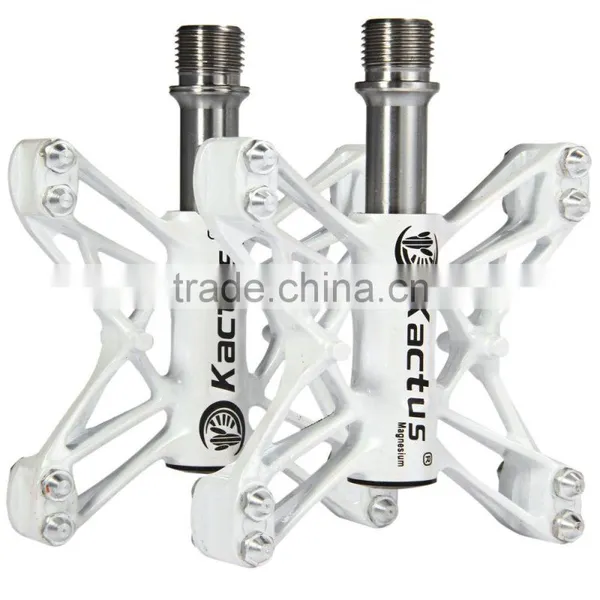 2PCS Kactus Mountain Bike MTB Flat Pedals Magnesium Titanium Axle CNC 3 Bearings Footrest BMX Ultra-light Pedal KTPD - 13T photo-3