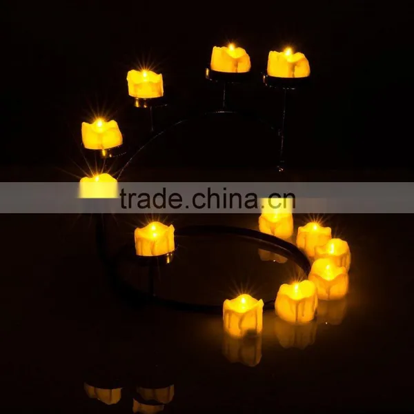 Amazon Hot Seller Led Yellow Flicking Tealight Drop Tear Led Tealight Candle Flameless Tealight Candles Battery Powered Candles photo-5