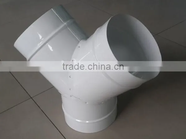 Greenhouse Air Ventilation System Galvanized Steel Y Tee 3-way Round Connector for Spiral Hose Duct Fittings photo-3