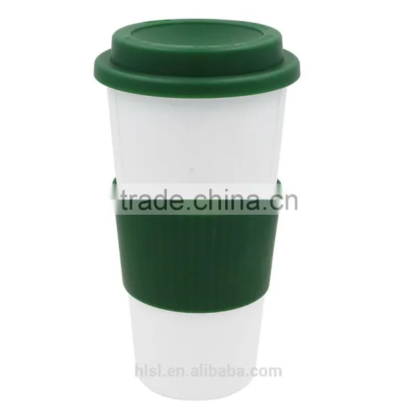 480ML Takeaway Plastic Coffee Cups With Lid, Reusable White Plastic Sports Cups photo-6
