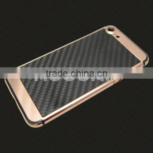 Carbon Fiber Metal Cover for IPhone7 24k Gold Plated Back Housing photo-6