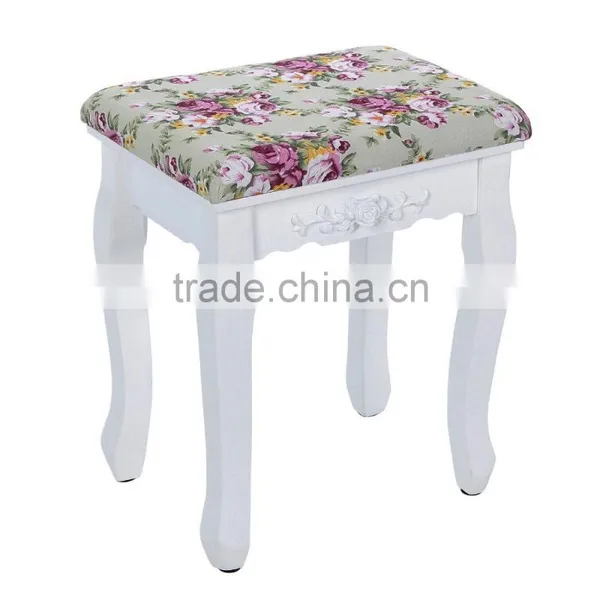 European Style Furniture Garden Style White Color Wooden Dressing Table Cosmetic Table With Stool French Luxury Dressing Table photo-4