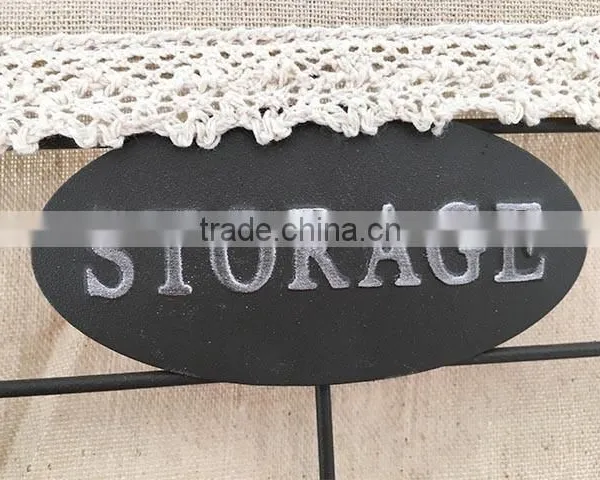 Decorative Rectangular Rustic Wire Storage Basket With Liner photo-3