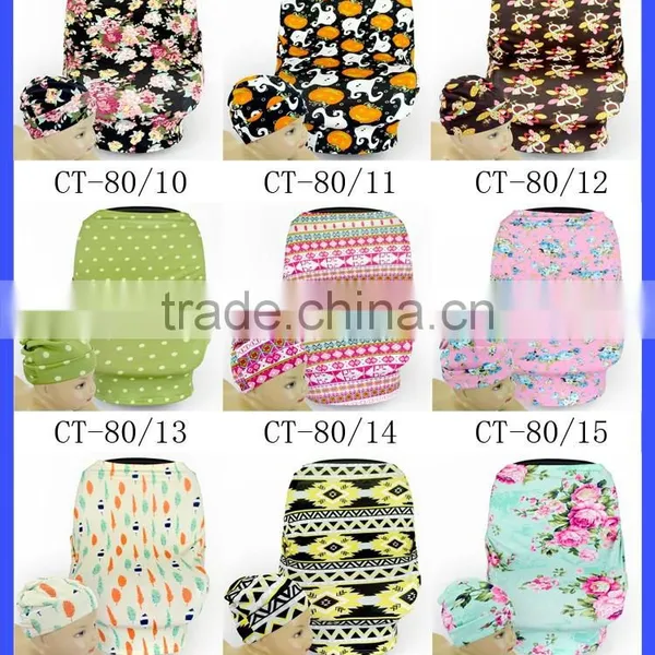 Double Function Baby Car Seat Cover Also Feeding Nursing Cover photo-5