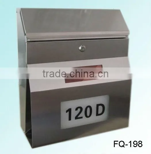 FQ-198 Modern House Numbers Light Address Numbers Wall Mounted Stainless Steel Mailbox photo-2