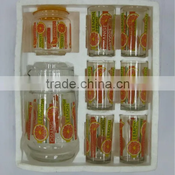 JK001 7pcs Glass Drinking Set With Printing photo-4