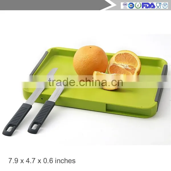 High Quality Block,Unique Double Sided, With Free 2-Piece Knife,Non Slip Design,Green,Great for Kitchen photo-5