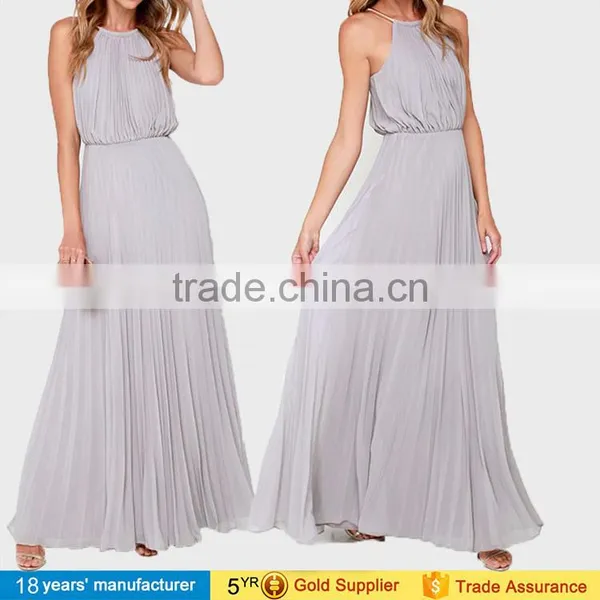 Elegant Casual Cheap Bridesmaid Vestido de Festa Pleated A-Line Chiffon Formal Party Long Wedding Evening Maxi Dresses for Women photo-3