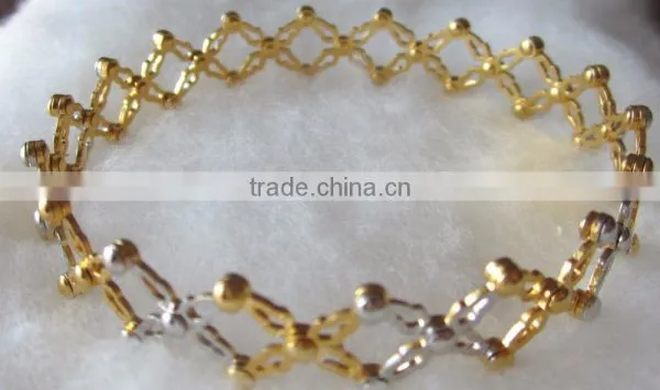 Lattice Design Magic Flexible Ring Convertible BRACELET Gold TWO Tone photo-5