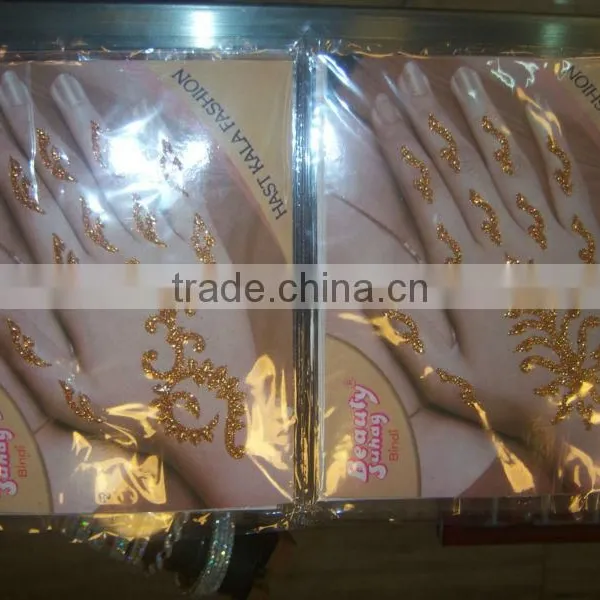 Gold Tattoo Glitter Sticker Hand photo-2
