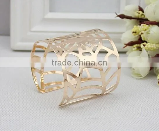 Fashion Cobweb Hollow Golden Bangles Adjustable for Women Designs photo-3