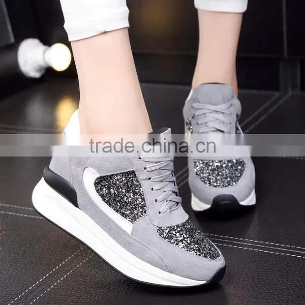 Zm11658a New Design Student Casual Sport Shoes Women Paillette Shoes photo-2