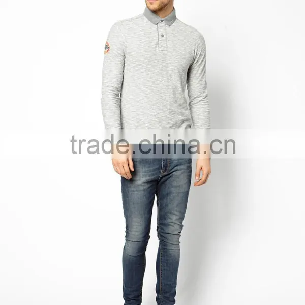 Mens Polo T-shirt , 100%cotton Polo T-shirt,polo Neck Long Sleeve T-shirt photo-4