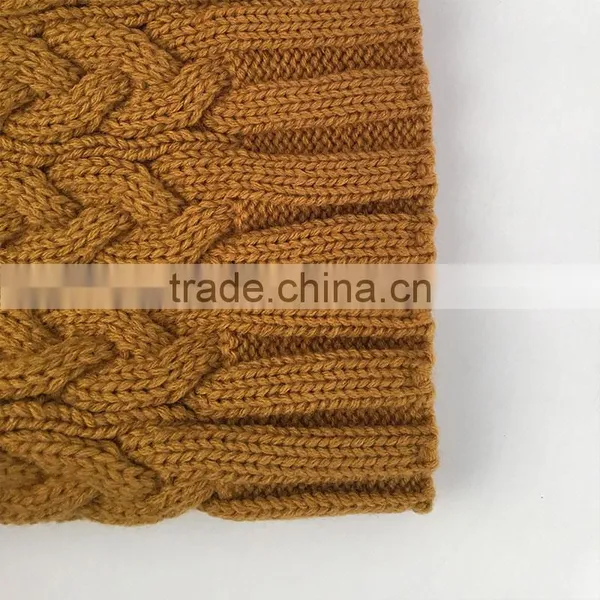 Myfur Caramel Wool Winter Knit Hat With Raccoon Fur Pom Poms photo-5