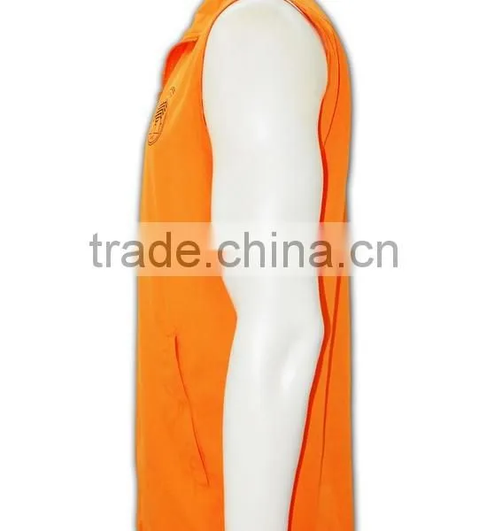 China Manufactory High Quality Plain Orange Multi Pocket Work Vest photo-3