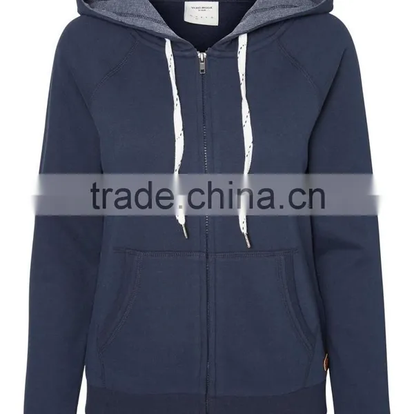 2016 Winter Wholesale Women 100% Cotton Plain Zip Hoodie Free Sample photo-2