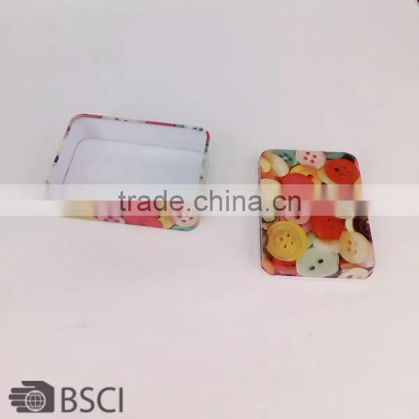 D&D Button Printed Sewing Tin Box Compartment Adjustable Jewelry Storage Box Beading Box photo-2