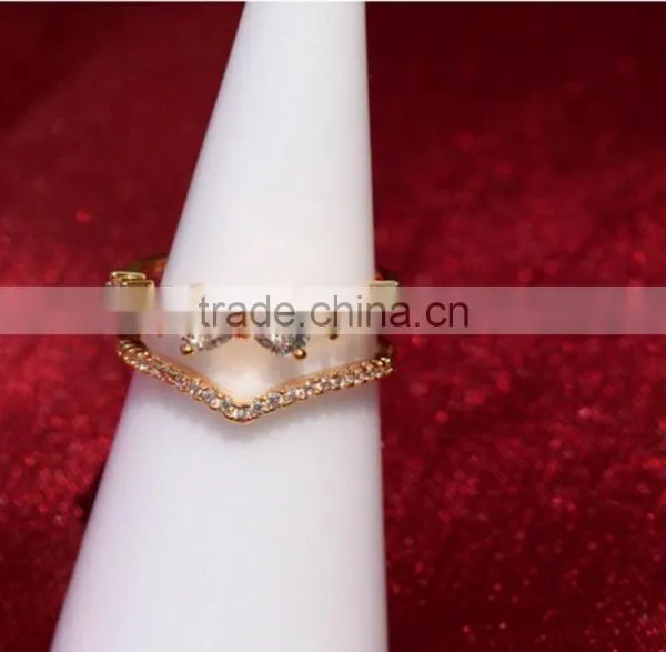 Double Layer Women Rhinestone Heart Bowknot Midi Finger Knuckle Rings photo-2
