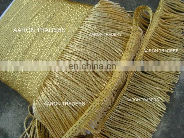 New Look Gold Bullion Thread Fringe 7 cm Size photo-2