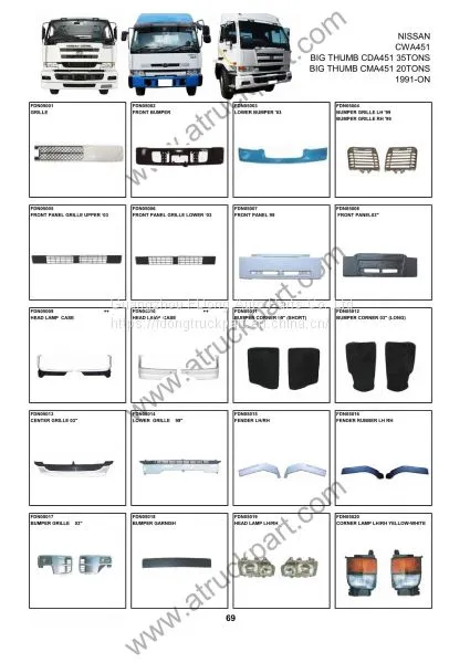 NISSAN UD CWA451 CDA451 CMA 451 Truck Spare Parts Accesories Body Parts