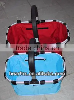 Foldable Shopping Basket With Color Fabric and Aluminum Tube