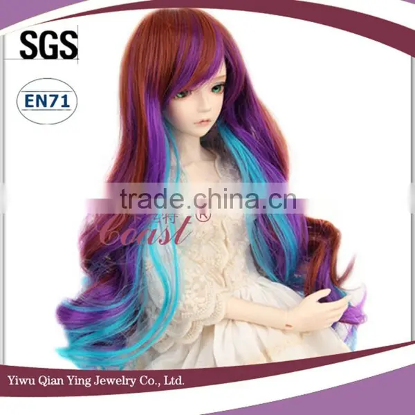 Fahion Long Curly Colorful Doll Hair Wigs photo-2