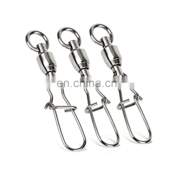 JOHNCOO Wholesale Bulk 0# 1# 2#3# 4# 5# 6# Stainless Steel Fishing Ball Bearing Rolling Swivels Fishing Accessory