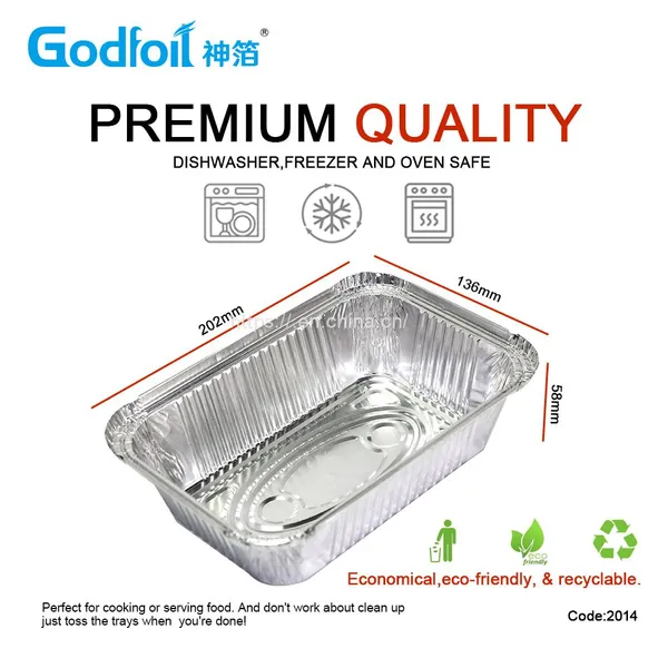 Rectanglar Aluminum Foil Container Wrinkle Wall Container