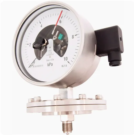 All Stainless Steel Inductive Electric Contact Diaphragm Pressure Gauge 4-20mA photo-4