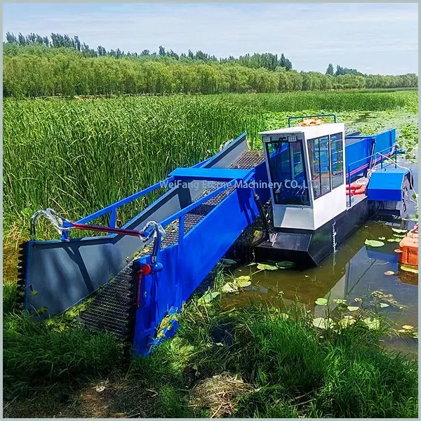 Промысловый уборщик водных сорняков (как болотных, так и речных) и водорослей, плавающая очистительная машина
