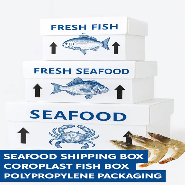 Polypropylene Corrugated Plastic Coroplast Fish Seafood Shipping Box photo-3