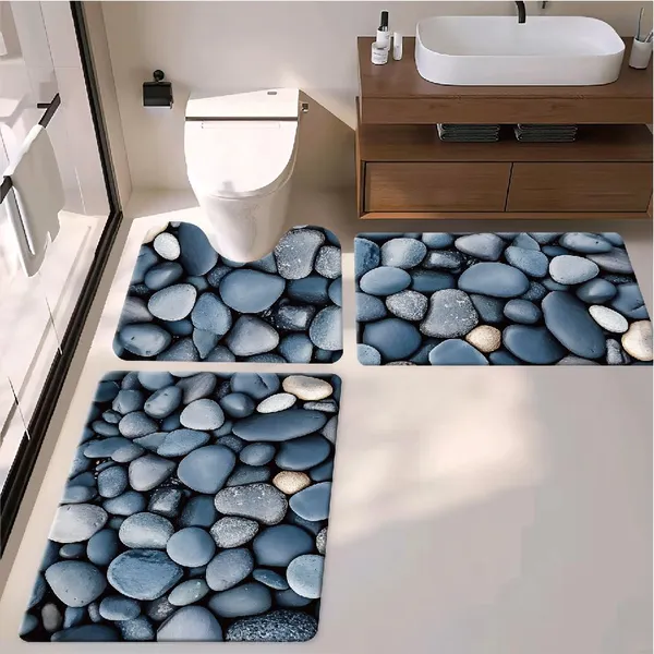 Luxury Wooden Print Anti-Fatigue Mat, Durable PVC Foam, Ergonomic Support for Bath Room photo-2