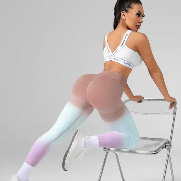 High Waisted Compression Yoga Pants, Peach Hip Yoga Pants, Quick Drying Sports Yoga Pants photo-2