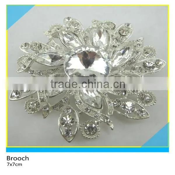 Silver Flower Round Pearl Brooch Fancy Design Clothing Decoration Brooch 5x5cm photo-5