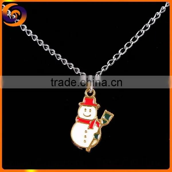 Zinc Alloy Christmas Stockings Snowman Bell Necklace photo-2
