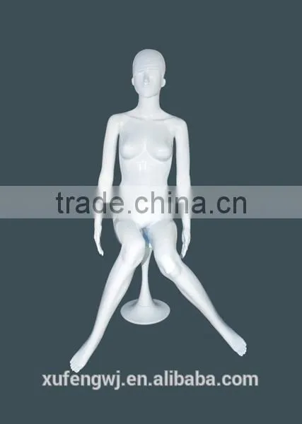 Plastic Sitting Mannequin Sexy Full Open Lady Glossy High Quality Fashion Ghost Manikins for Window Display