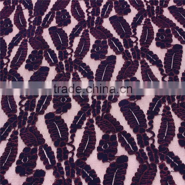 Good Quality Cotton Nylon Net Cord Lace Fabric With Scallop Edges for Garment photo-3
