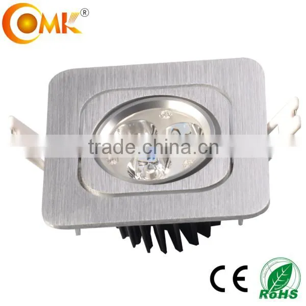 3W/9W Brush Silver Square LED Grille Light