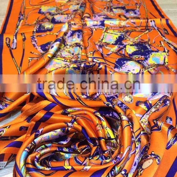 High Quality Customizable Digtial Printed Polyester Scarf Fashionable photo-4