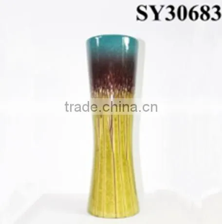 Multi Color Glazed Ceramic Vase