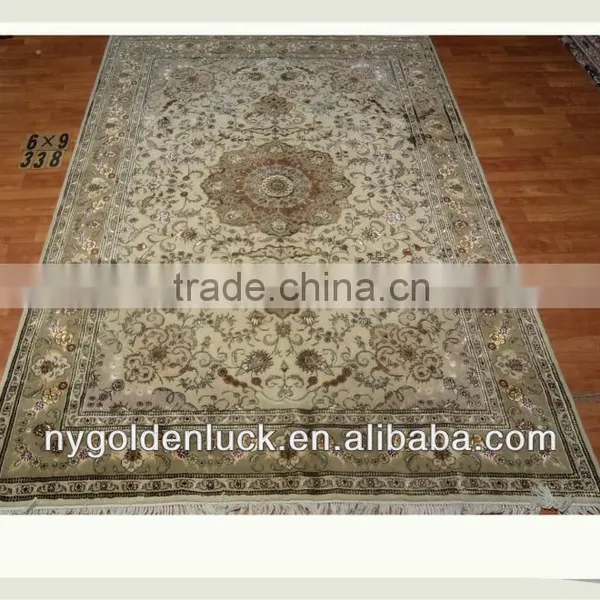 6x9ft Chinese Hand Woven Wool & Silk Blend Persian Carpets
