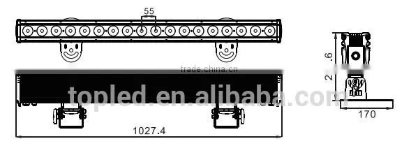 Sound-active DMX LED Pixel Bar, 18*4-in-1 RGBW Color Wall Washer photo-3
