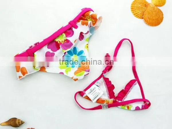 Kids Pink Yellow Floral Bikini 2 pc Swimsui photo-2
