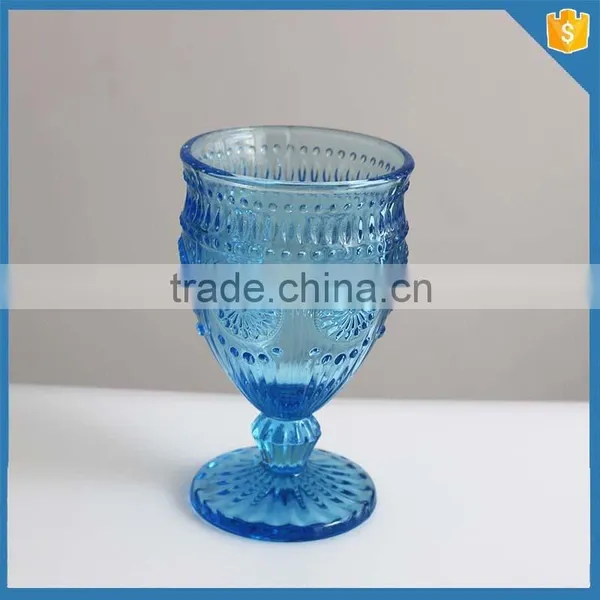 Solid Color Sunflower Design Vintage Glass Goblet Quality Choice photo-2