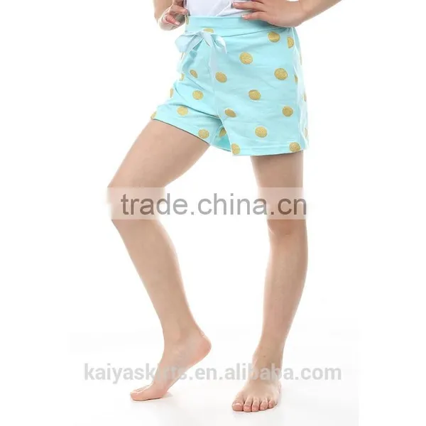 Multicolored Dots Bowknot Design Stylish Easy Sports Doing Cotton Children Girls Shorts photo-2
