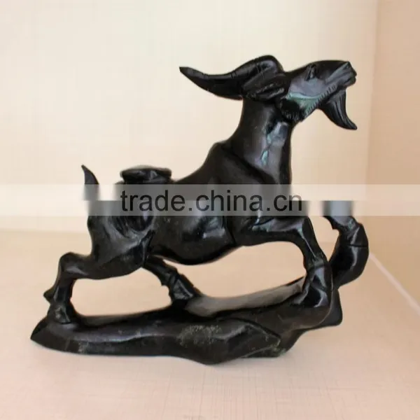 Natural Rock Black Obsidian Crystal Carving Sheep photo-2